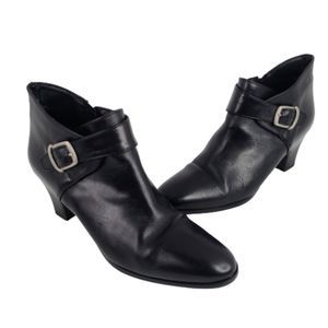 Mainframe Ankle Boots 9 Medium Black Buckle Zip Up